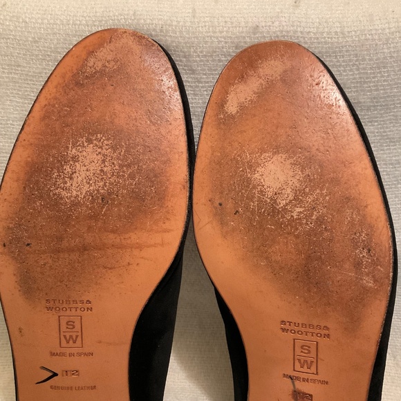 Stubbs Wootton Euro & US Dollar Symbol Men's Black Velvet Slipper Loafer Sz 12 - Picture 13 of 13